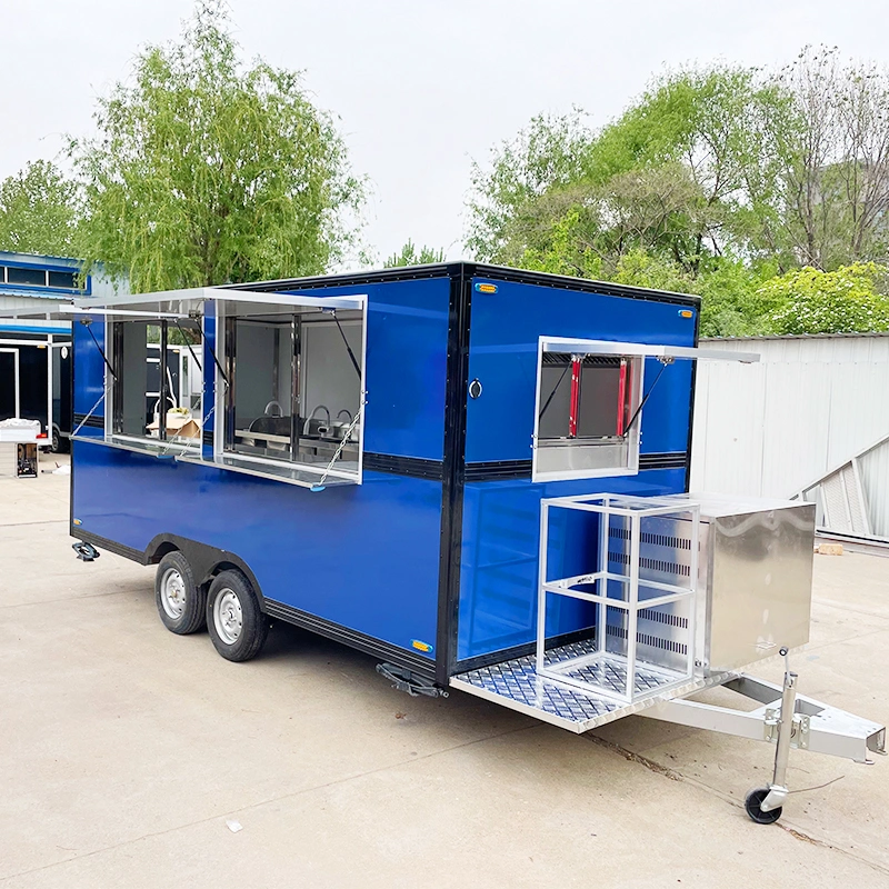 EU Popular Ice Cream Display Waffle Crepe Food Trailer Fiberglass Braking System Auto Food Truck