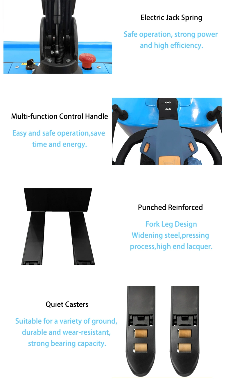 EU Standard 2 T 3t 4t 5t Stand on Full Battery Power Electric Pallet Truck